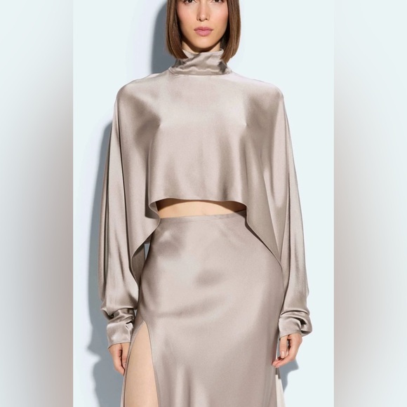 LAPOINTE Satin Caftan Top